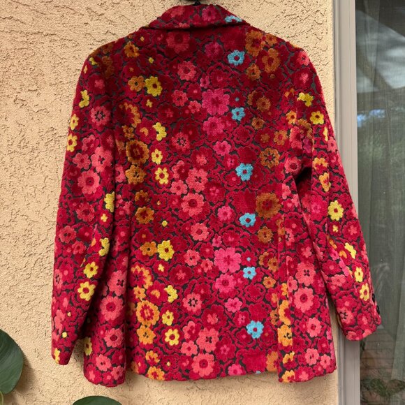 Incredible Vintage 60s Chenille Carpet Tapestry Jacket - Picture 2 of 4